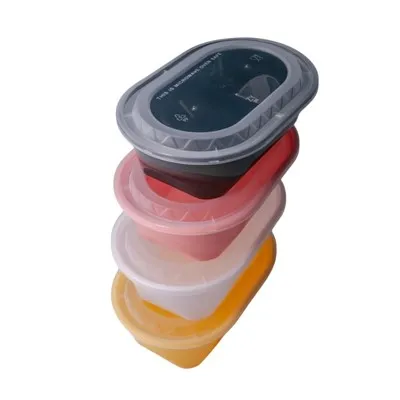 Amerikietiška ovali plastikinė priešpiečių dėžutė